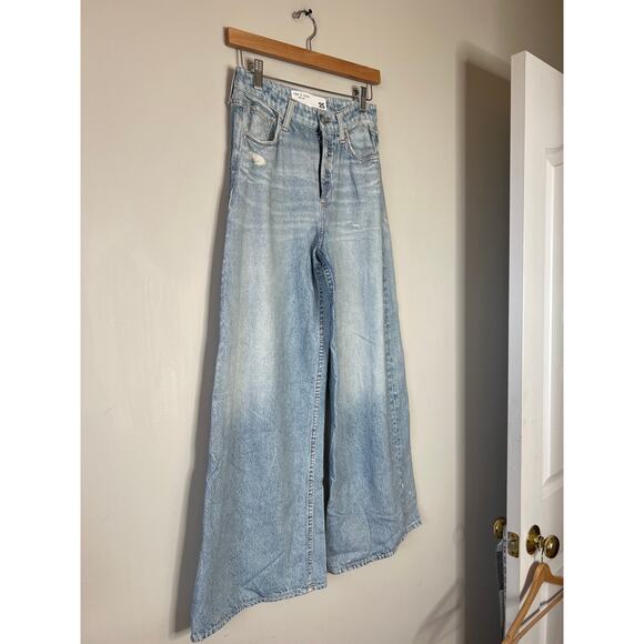 NEW Rag & Bone Miramar Sofie Wide Leg Flare Ankle Length Sweatpants Blue Size 25 - Picture 3 of 9